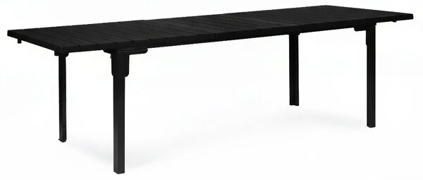 MultiGarden Skladací záhradný stôl 180-240 cm až pre 12 osôb HDPE oceľ čierna MultiGarden
