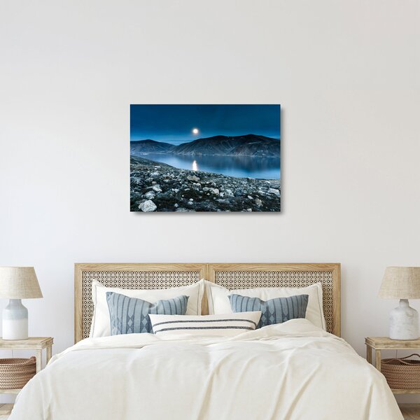 Sklenený obraz nočné krajiny, Island (70x50 cm)