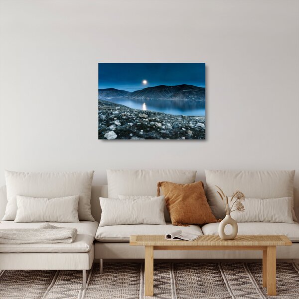 Sklenený obraz nočné krajiny, Island (70x50 cm)
