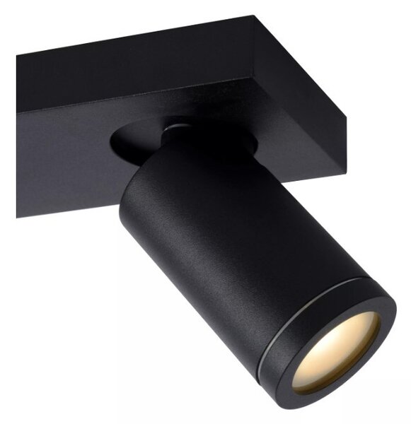 Lucide 09930/10/30 stropné bodové svietidlo 2x5W | LED GU10 | 2320lm | 2200K / 3000K | IP44 - žiarovka je súčasťou balenia, čierna, nastaviteľné, stmievateľné, CCT