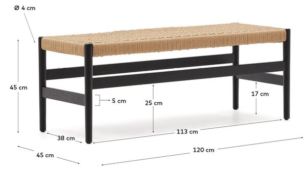 Lavica v čierno-prírodnej farbe Zaide – Kave Home