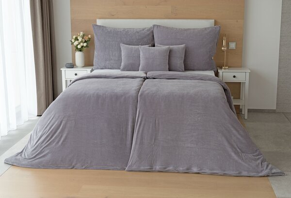 Obliečky STŘEDNĚ ŠEDÉ PREMIUM Bavlněný mikroplyš 1x 140/200, 1x 70/90