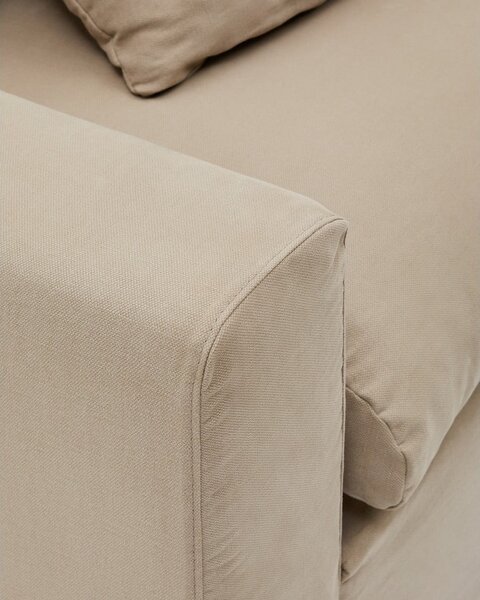 Béžová ľanová pohovka 340 cm Nora – Kave Home