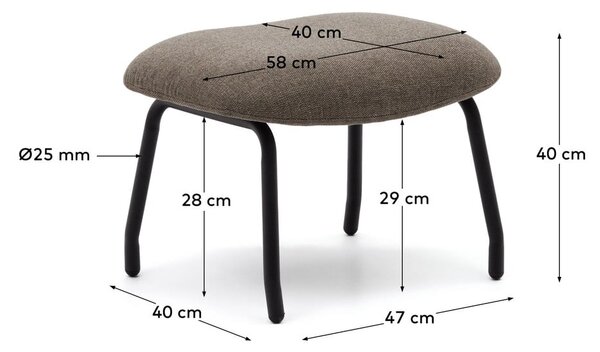 Hnedý taburet Belina – Kave Home
