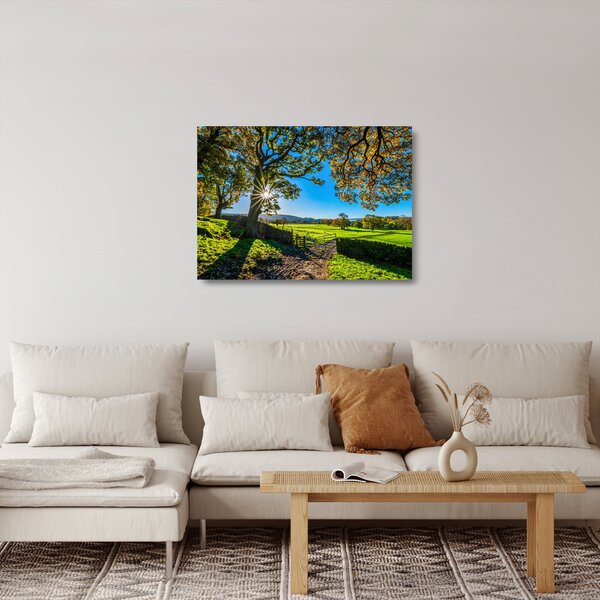 Sklenený obraz - Výhľad na pole (70x50 cm)
