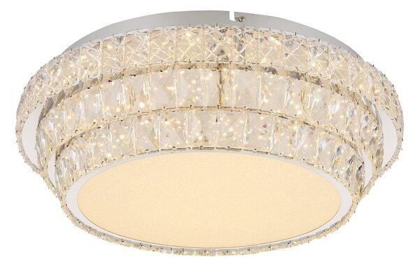 GLOBO 68157-48 KLARA stropné svietidlo D500mm LED 48W 5962/3400lm 2700-6000K chrómová, krištáľový efekt