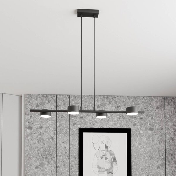 Stropné bodové svetlá Sora, dĺžka 80 cm, kov, 4-pl., Čierna, Obývacia izba / jedáleň, kov, Moderný, Stropné svetlo