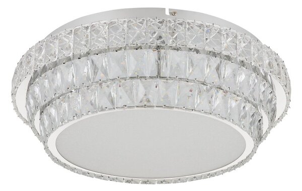 GLOBO 68157-48 KLARA stropné svietidlo D500mm LED 48W 5962/3400lm 2700-6000K chrómová, krištáľový efekt