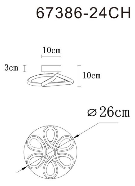 GLOBO 67386-24CH MELISAND stropné svietidlo D260mm LED 24W 3000/1512lm 2700+4000+6000K kávová, opálová