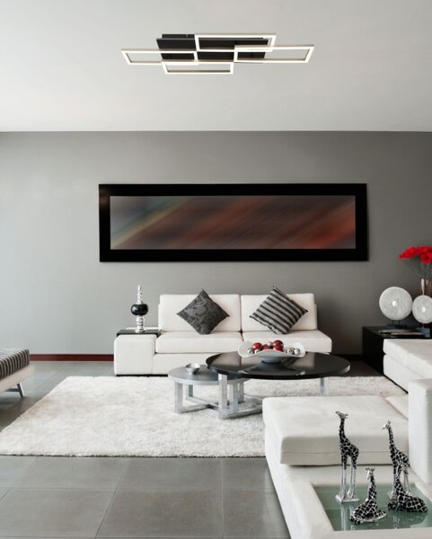 GLOBO 67359-40A JEFFRY stropné svietidlo LED 40W 5400/2700lm 3000-6500K čierna matná, champagne, časovač, diaľkový ovládač