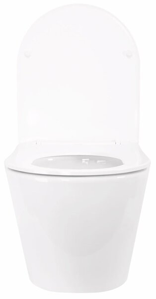 Rea Tito, závesná WC misa 495x360x355 mm, Tornado NFQ + WC sedadlo s pomalým zatváraním, biela lesklá, REA-C6800