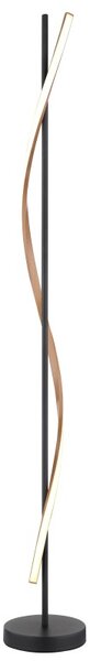 GLOBO 67354S WATKINS stojacia lampa V1507mm LED 30W 3180/1225lm 3000K čierna, imitácia dreva
