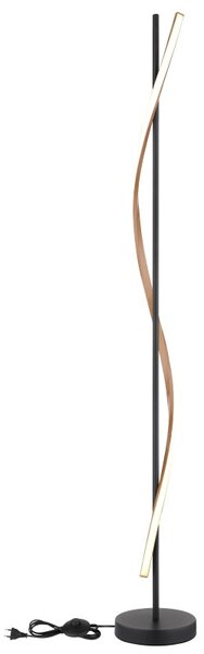 GLOBO 67354S WATKINS stojacia lampa V1507mm LED 30W 3180/1225lm 3000K čierna, imitácia dreva