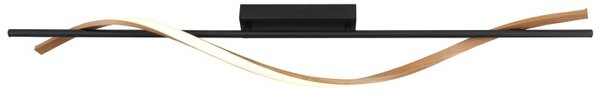 GLOBO 67354D WATKINS stropné svietidlo LED 20,5W 2570/1085lm 3000K čierna, imitácia dreva