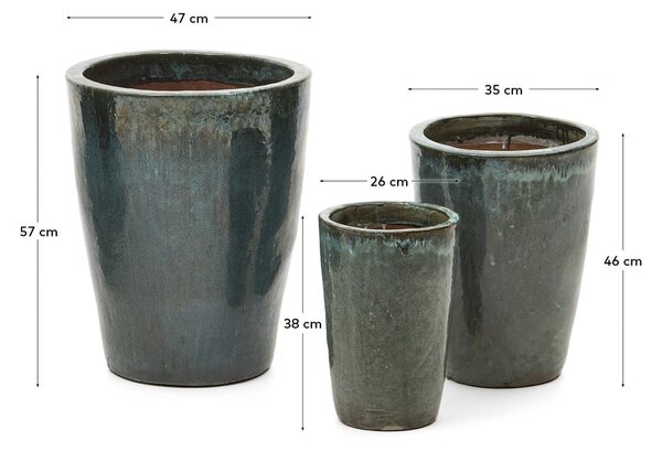 Kvetináče z terakoty v súprave 3 ks ø 47 cm Rotja – Kave Home