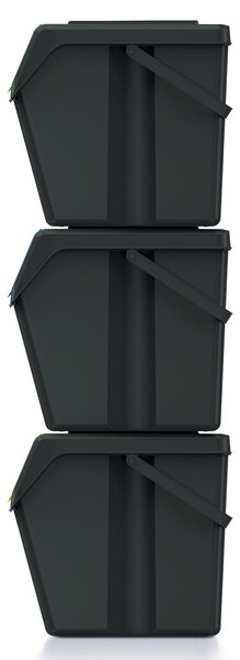 Odpadkový kôš na triedený odpad (3 ks) ISWB25S3 25 l - čierna / kombinácia farieb