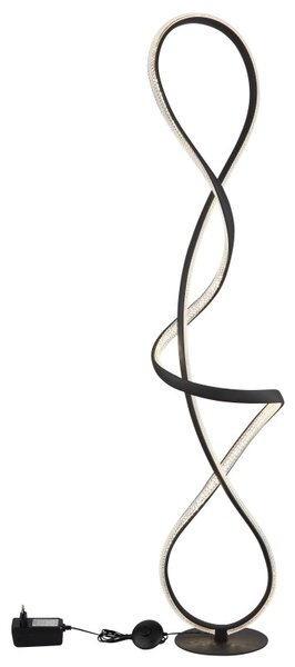 GLOBO 67341SS SWIRL stojacia lampa V1325mm LED 36W 3860/1810lm 4000K čierna, krištáľový efekt