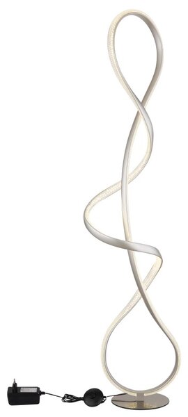 GLOBO 67341SN SWIRL stojacia lampa V1325mm LED 36W 3860/2260lm 4000K nikel, krištáľový efekt