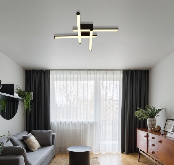 GLOBO 67342-24 KIRINA stropné svietidlo LED 24W 2490/1470lm 3000K čierna, opálová