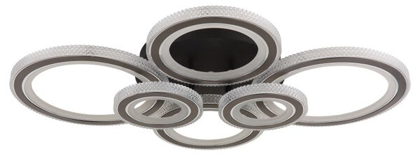 GLOBO 67338A-60 KORA stropné svietidlo LED 60W 7500/3000lm 2700-6000K čierna, antracitová, krištáľový efekt, diaľkový ovládač