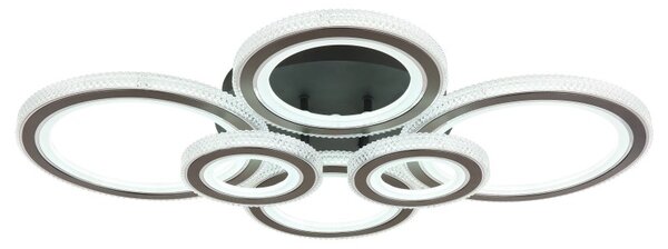 GLOBO 67338A-60 KORA stropné svietidlo LED 60W 7500/3000lm 2700-6000K čierna, antracitová, krištáľový efekt, diaľkový ovládač
