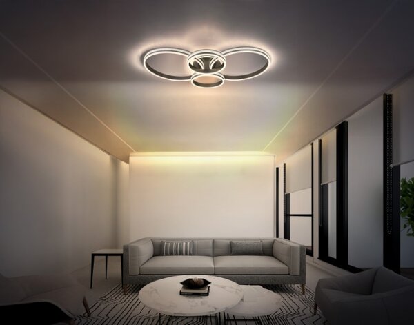 GLOBO 673140-39A GROUNI stropné svietidlo LED 39W 4200/2500lm 2700+4500+6500K titánová, krištáľový efekt