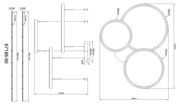 GLOBO 67186-60 BRIGGS závesné svietidlo LED 55W 7500/1200lm 2700-6000K čierna, diaľkový ovládač