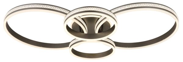 GLOBO 673140-39A GROUNI stropné svietidlo LED 39W 4200/2500lm 2700+4500+6500K titánová, krištáľový efekt