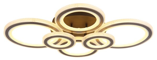 GLOBO 67338A-60 KORA stropné svietidlo LED 60W 7500/3000lm 2700-6000K čierna, antracitová, krištáľový efekt, diaľkový ovládač