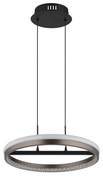 GLOBO 67179H DELLA závesné svietidlo D397mm LED 40W 4400/1790lm 3000+4000+6000K čierna, šedá, krištáľový efekt