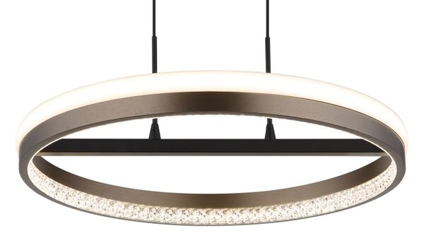 GLOBO 67179H DELLA závesné svietidlo D397mm LED 40W 4400/1790lm 3000+4000+6000K čierna, šedá, krištáľový efekt