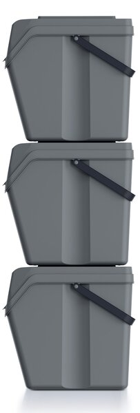 Odpadkový kôš na triedený odpad (3 ks) ISWB25S3 25 l - sivý kameň