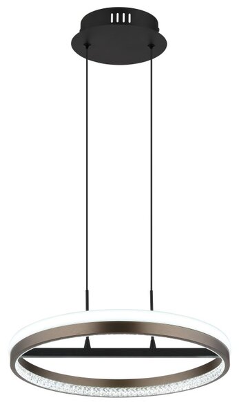GLOBO 67179H DELLA závesné svietidlo D397mm LED 40W 4400/1790lm 3000+4000+6000K čierna, šedá, krištáľový efekt