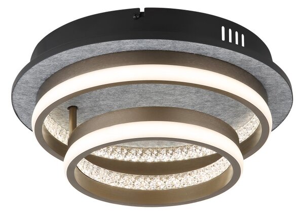 GLOBO 67179D1 DELLA stropné svietidlo LED 30W 3600/1200lm 3000+4000+6000K čierna, šedá, krištáľový efekt