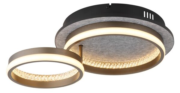 GLOBO 67179D1 DELLA stropné svietidlo LED 30W 3600/1200lm 3000+4000+6000K čierna, šedá, krištáľový efekt