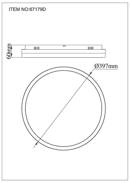 GLOBO 67179D DELLA stropné svietidlo D397mm LED 40W 4400/1790lm 3000+4000+6000K čierna, šedá, krištáľový efekt