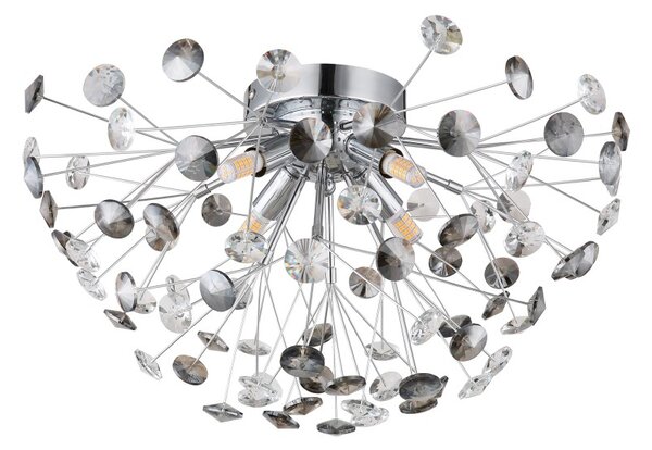 GLOBO 64135DC KATRINA stropné svietidlo D450mm 4xG9 3,5W/350lm 3000K chrómová, dymová