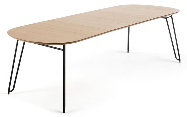 Rozkladací jedálenský stôl v dekore duba v prírodnej farbe 90x140 cm Novac – Kave Home