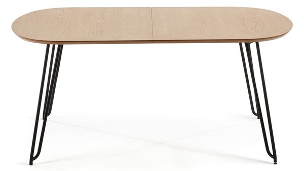 Rozkladací jedálenský stôl v dekore duba v prírodnej farbe 90x140 cm Novac – Kave Home