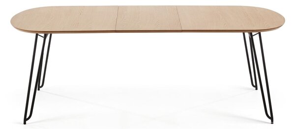Rozkladací jedálenský stôl v dekore duba v prírodnej farbe 90x140 cm Novac – Kave Home