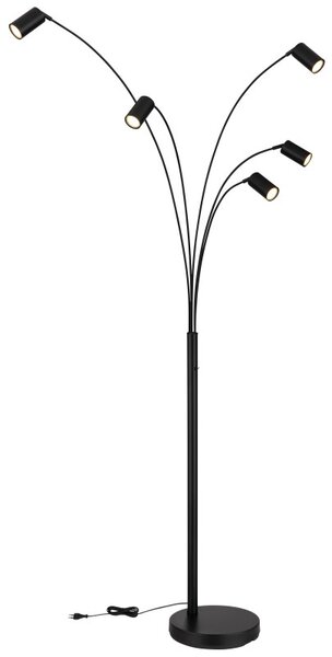 GLOBO 57910-5S ROBBY stojacia lampa V2040mm 5xGU10 čierna