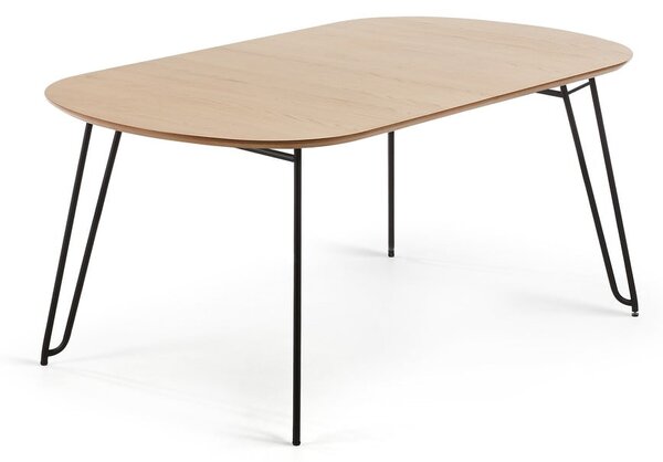 Rozkladací jedálenský stôl v dekore duba v prírodnej farbe 90x140 cm Novac – Kave Home