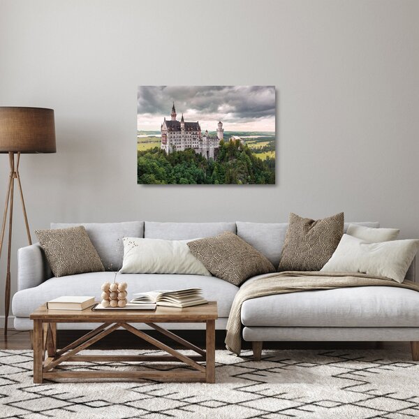 Sklenený obraz - Zámok na skalách (70x50 cm)