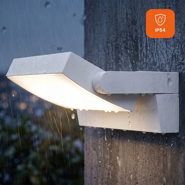 Smart LED LED vonkajšia nástenná lampa 3CCT 12-24W 2400Lm IP54 biela