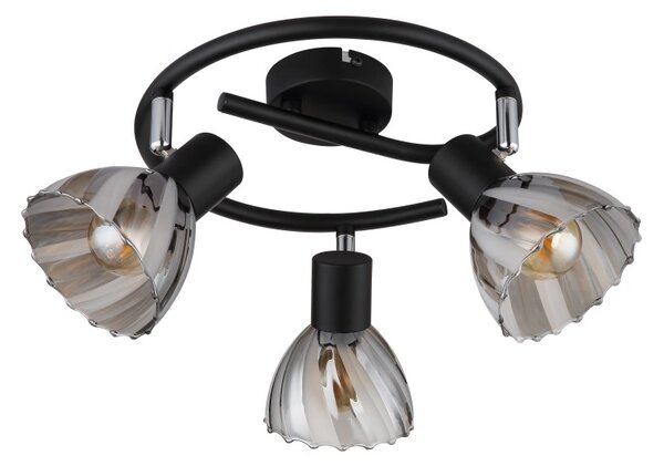 GLOBO 54315S-3 ZACHERY stropné bodové svietidlo/spot D460mm 3xE14 čierna, dymová