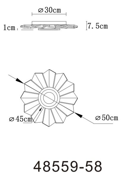 GLOBO 48559-58 ALWINA stropné svietidlo D500mm LED 58W 7250/3190lm 2700-6000K biela, časovač, diaľkový ovládač