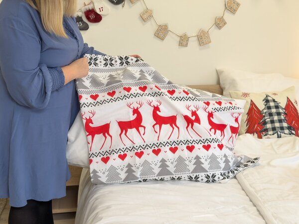 Flanelové obliečky DEER DREAMS biele Rozmer obliečky: 2 ks 70 x 90 cm | 200 x 220 cm