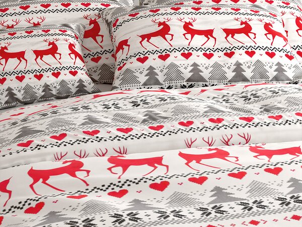 Flanelové obliečky DEER DREAMS biele Rozmer obliečky: 2 ks 70 x 90 cm | 200 x 220 cm