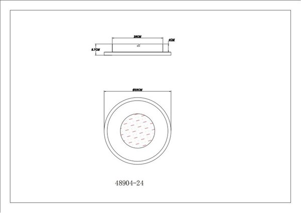 GLOBO 48904-24 WILEY stropné svietidlo D330mm LED 24W 2900/1000lm 2700+4500+6500K biela, šedá