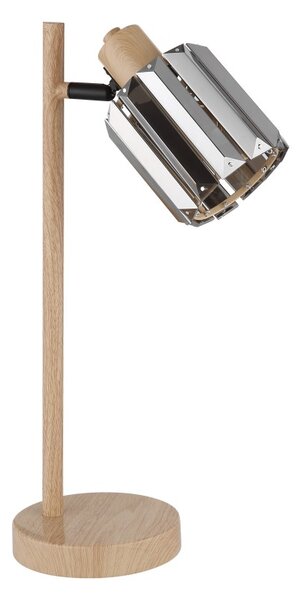 GLOBO 50220146 RUN stolná lampička V400mm 1xE14 imitácia dreva, dymová